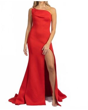 Jovani One Shoulder Gown - Red