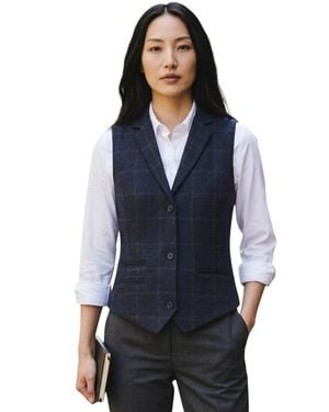 TruClothing Tailored Fit Tweed Waistcoat Formal Vest - Blue