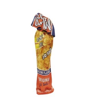 Moschino Couture! Junk Food Potato Chip One Shoulder Gown - Multicolor