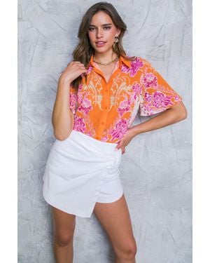 TRUEDAMES Flourishing Dreams Woven Top - White