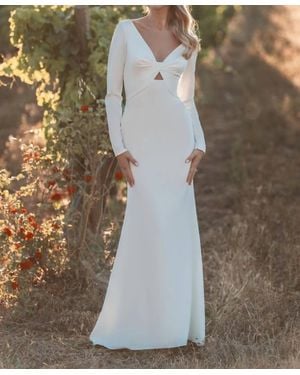 Allure Bridals Long Sleeved Bridal Sheath Gown - Brown