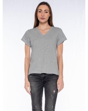 Wilt V-Neck Short Sleeve Baby Tee - Gray