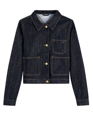 Tommy Hilfiger Dark Rinse Lady Jacket Cotton Jacket - Blue