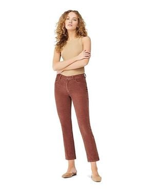 DL1961 Mara Pants Corduroy Ribbed Straight Leg Cropped Jdm965 - White