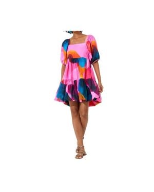 Oliphant Bubble Skirt Mini Dress - Red