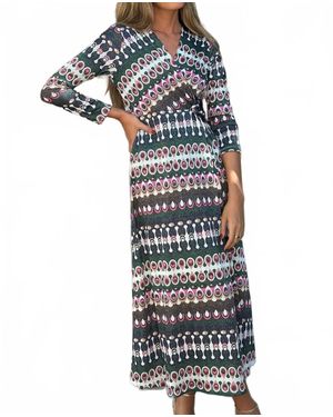 Vilagallo Amelia Midi Wrap Dress - Green