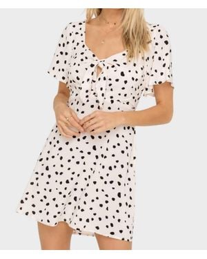Lush Front Knot Dress - White