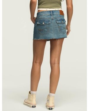 Lucky Brand Denim Micro Mini Skirt - Blue
