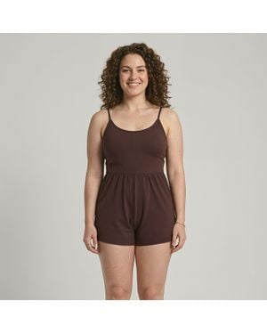 Calypsa Ivy Swim Romper - Brown