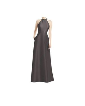 Alfred Sung Cut Out Gown Halter Dress - Black