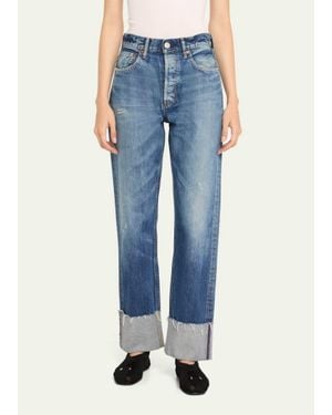 Moussy Vintage Bardmoor Wide Straight Jeans - Blue