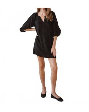 Bella Dahl Pullover Puff Sleeve Mini Dress - Black