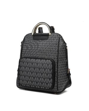 MKF Jules M Logo Vegan Leather Backpack - Black