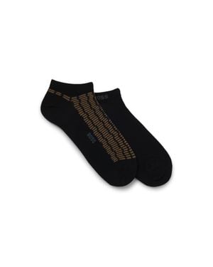 BOSS Two-Pack Of Cotton-Blend Ankle Socks With Logos - Black