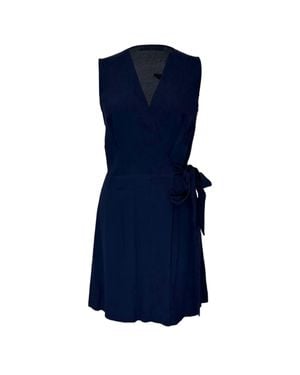 Sandro Sandro Crepe V-Neck Mini Dress - Blue