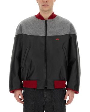 A.I.E. Casual Jacket With Contrasting Wool Upper - Gray