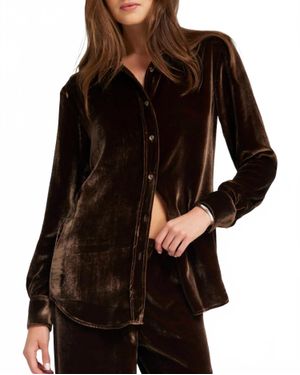 SPRWMN Elise Velvet Shirt - Black