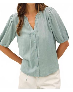 Be Cool Clarissa Linen Blouse - Blue