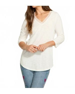 Fdj V-Neck Sheer Top - White