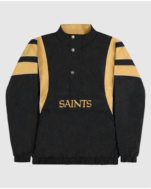 Starter New Orleans Saints Pullover Half-Zip Impact Jacket - Black
