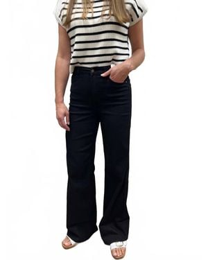 Judy Blue High Waisted Retro Wide Leg Cuffed Jeans - Blue