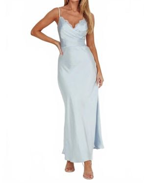 One And Only Collective Surplice Embellished Trim Maxi Dress - Blue