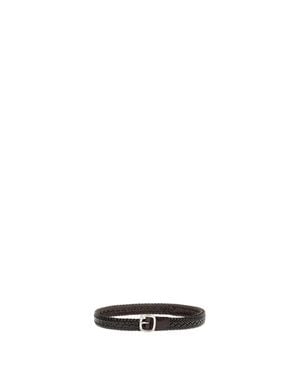 Hereu Dark Braided Leather Belt - White
