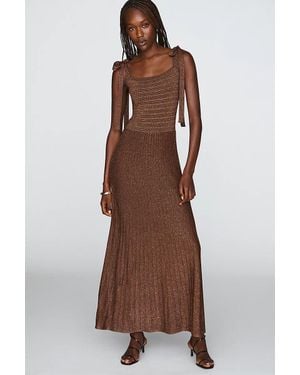 Endless Rose Square-Neck Midi Dress - Brown