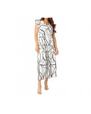 Coco + Carmen Finley Cap Sleeve Ruffle Tiered Midi Dress - Black