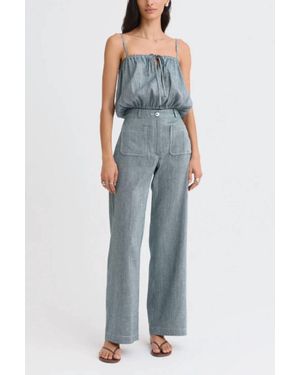 Matthew Bruch Button Pocket Pant - Blue