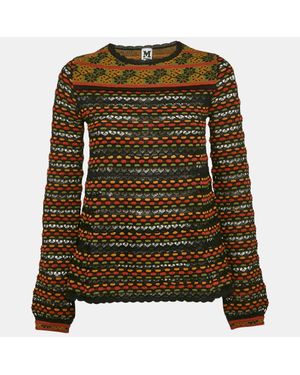 Missoni Pointelle Knit Long Sleeve Knit Top - Green