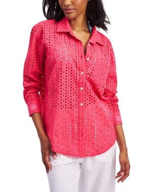 Roberta Roller Rabbit Malina Eyelet Boyfriend Shirt - Red