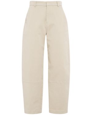 Tela Cosmo New Cropped Mid-Rise Cotton Straight-Leg Pants - Natural