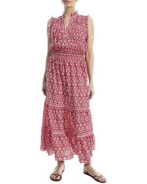 Max Studio Smocked Waist Tiered Maxi Dress - Pink