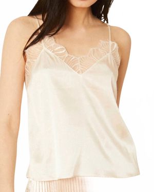 Caballero Gia Lace Trim Tank - Natural