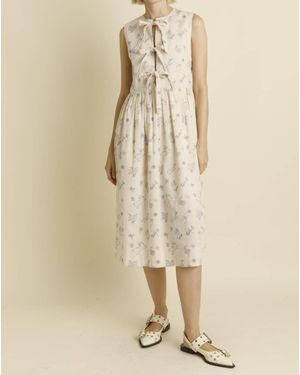 AUREUM Ariel Spring Bliss Cotton Tank Midi Dress - Natural