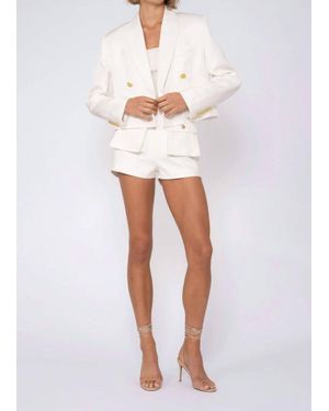 NonChalant Label Alana Cropped Blazer - White
