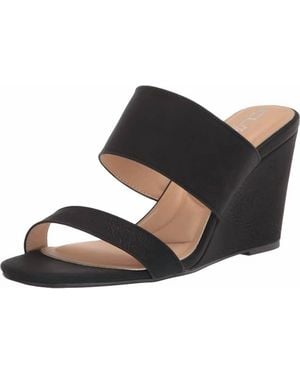 Chinese Laundry Fanciful Nubuck Wedge Sandal - Black
