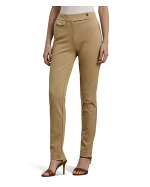 Ralph Lauren Ponte Tailored Ankle Pants - Natural