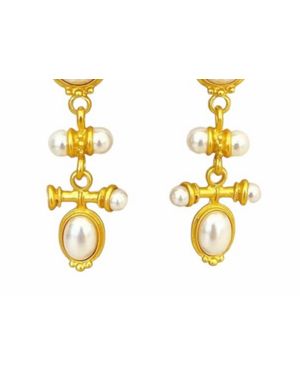 Bunny Collins Couture Style Earrings - Metallic
