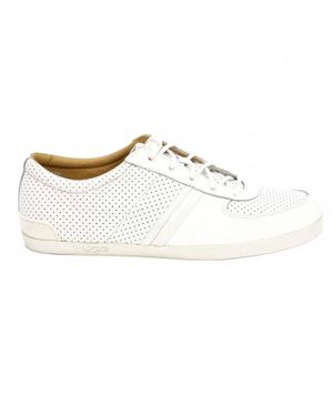 UGG Brook-Lin Perforated Leather Sneaker - White
