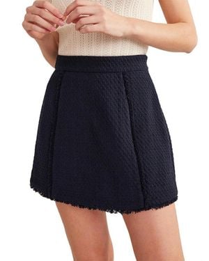 Boden Tweed Interest Mini Skirt - Blue