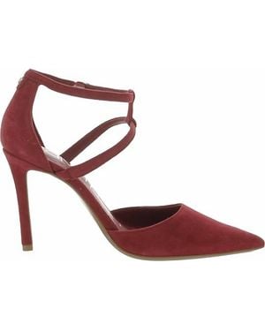 Calvin Klein Dentel Luxe Ankle Strap Pumps - Red