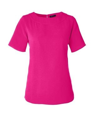 Devon & Jones Perfect Fit Boat Neck Blouse - Pink