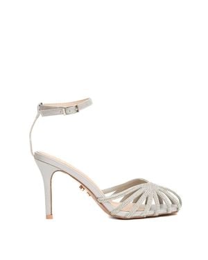 Twentyfourhaitch Strappy Sandal With Shimmering Embellishments And High Stiletto Heel - Metallic
