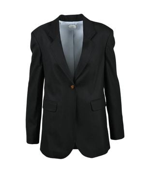 Alysi Fitted Blazer With Tailored Silhouette And Notched Lapels - Black