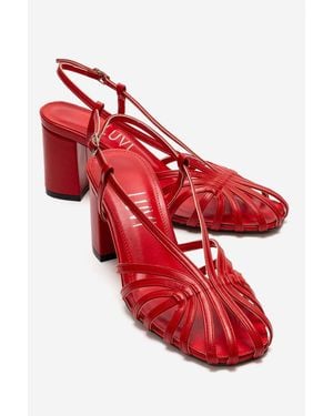 Prologue Shoes Wilda Block Heel Sandal - Red