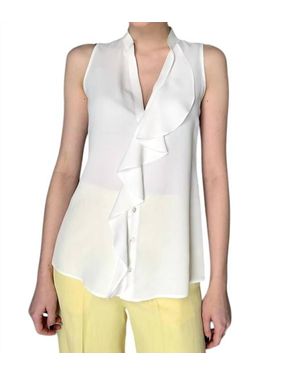 Antonelli Botticelli Ruffled Sleeveless Blouse - White