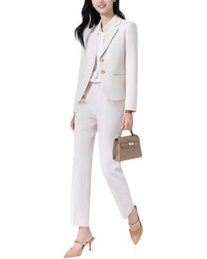 Linda Charm 2Pc Blazer & Pant Set - White