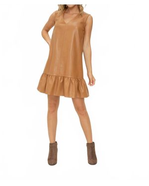 Voya Joy Ruffle Dress - Brown